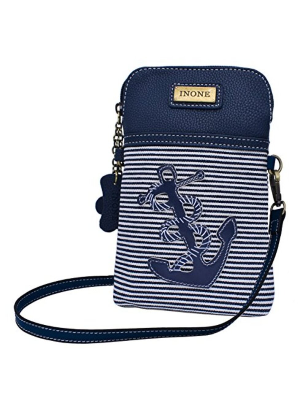 Crossbody Cell Phone Purse PU Leather Handbag with Canvas Panel